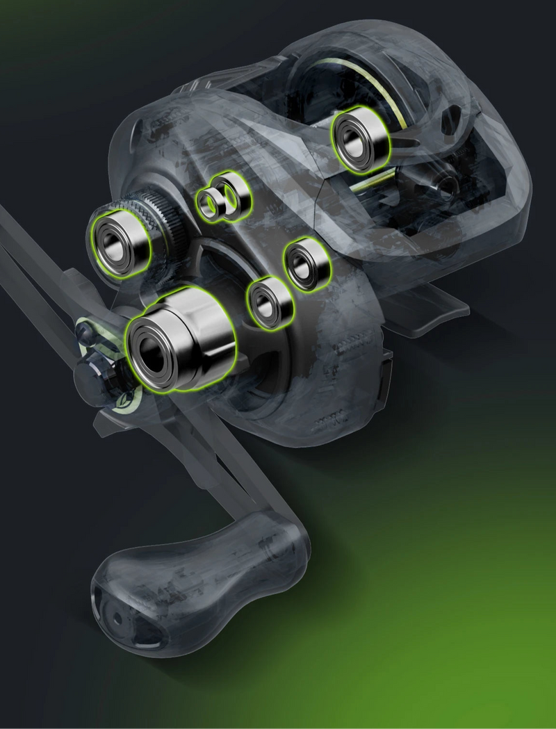Carrete M1 Baitcasting 7.2:1, 6+1BB, arrastre 8 kg, diseño compacto y preciso