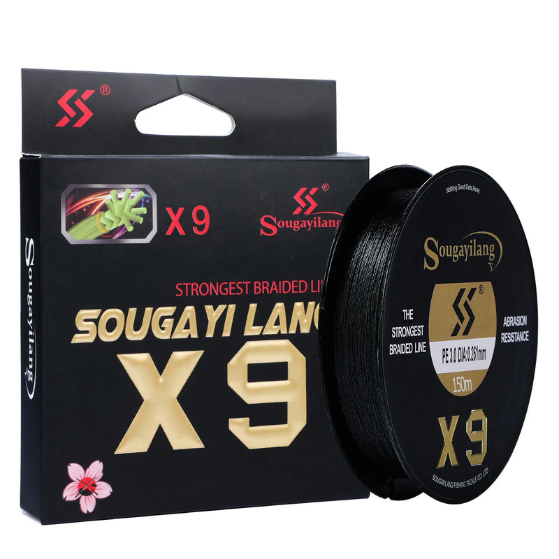 Sougayilang Línea Trenzada X9 150m PE 9 Hilos 17-97LB Japón Profesional