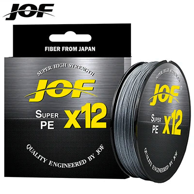 JOF Línea Trenzada 12 Hilos PE 100m-500m Súper Resistente 25-92LB