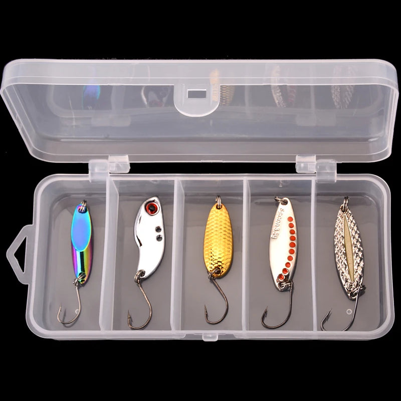 Set de 5 señuelos metálicos VIB AOrace para pesca en mar y río, 3g a 15g