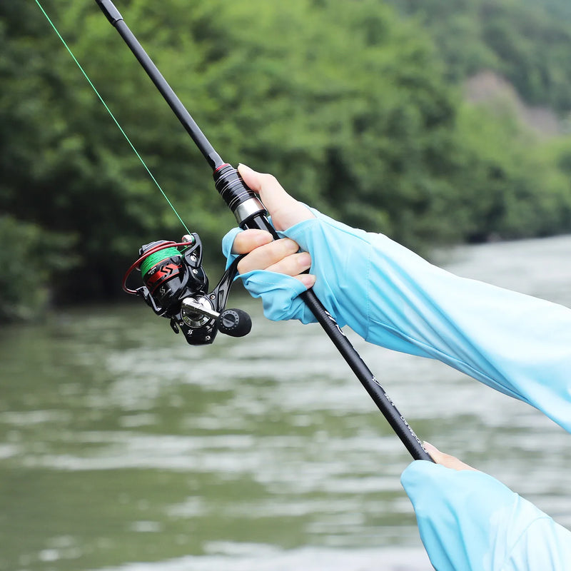 Caña Sougayilang spinning/casting 1.8-2.1m, fibra de carbono, 3/4 secciones, ultraligera
