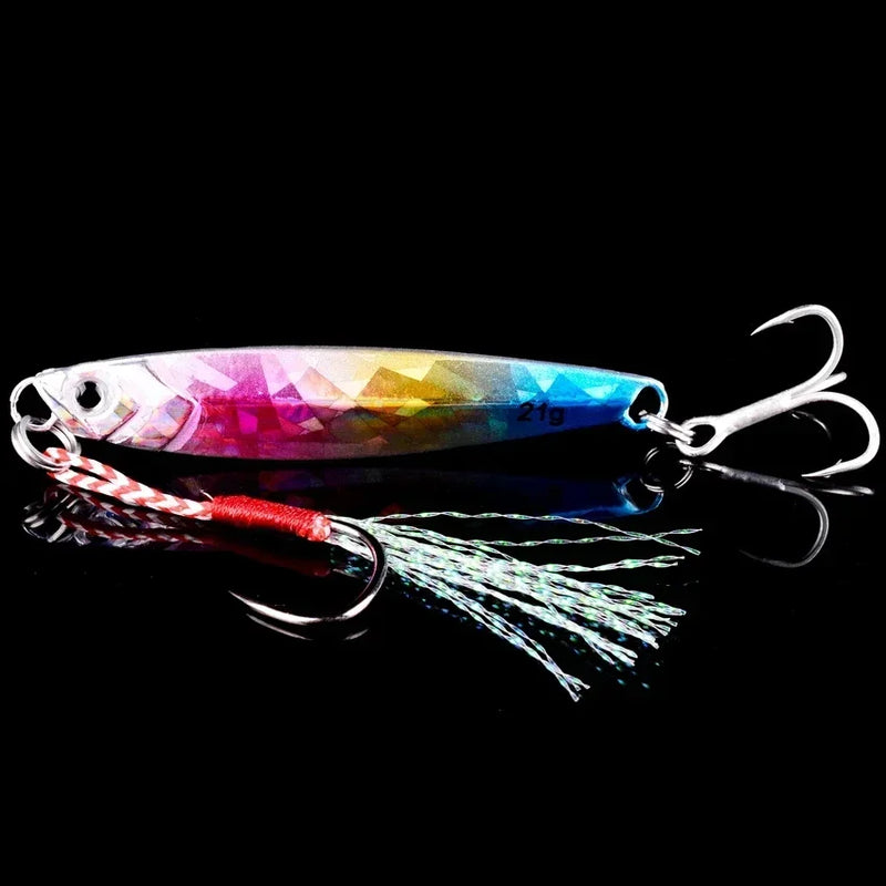 Set de 5 señuelos metálicos tipo jig para pesca en agua salada, 7g a 40g