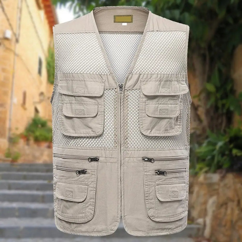 Chaleco Deportivo Multi Bolsillos Hombre Verano Outdoor Malla