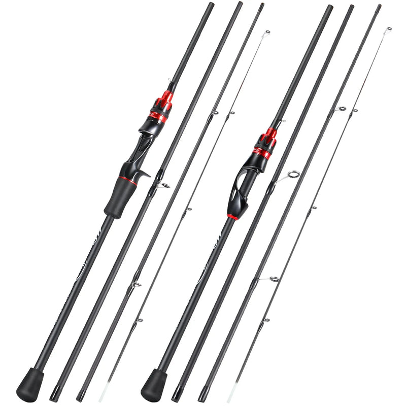 Caña Sougayilang spinning/casting 2.1m, 4 secciones, carbono ultraligero, isca 0.8-5g