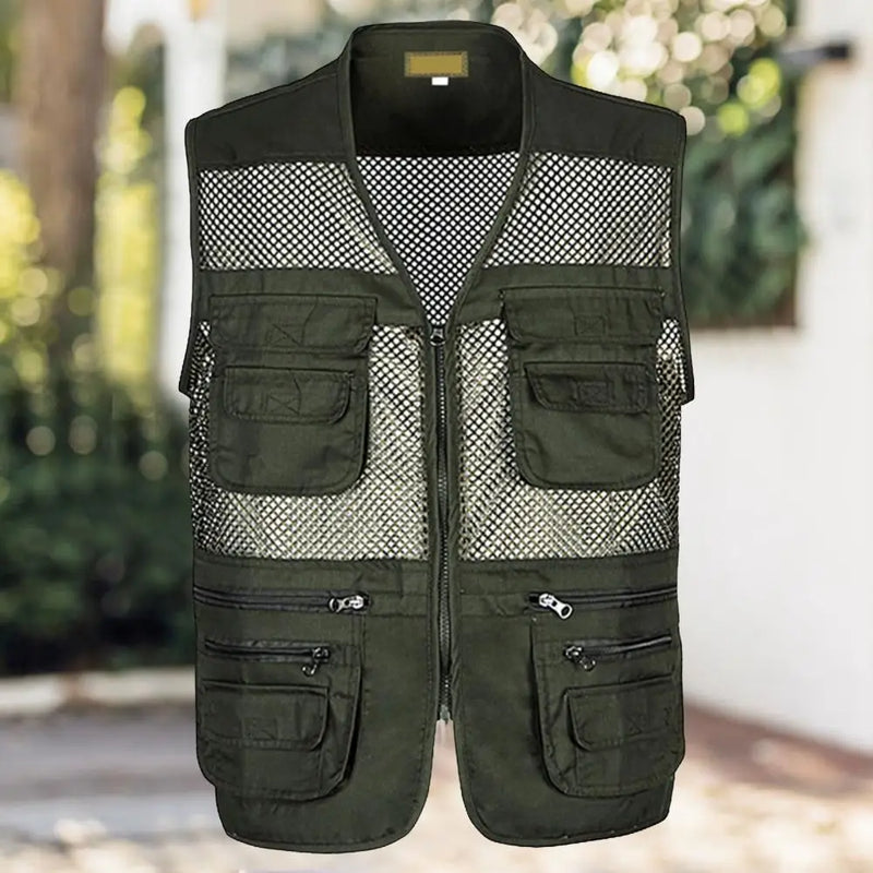 Chaleco Deportivo Multi Bolsillos Hombre Verano Outdoor Malla