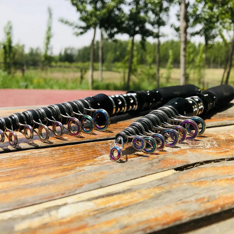 Caña de pescar telescópica 1.5-3.0m, ultraligera, portátil, fibra de carbono, ideal para viaje