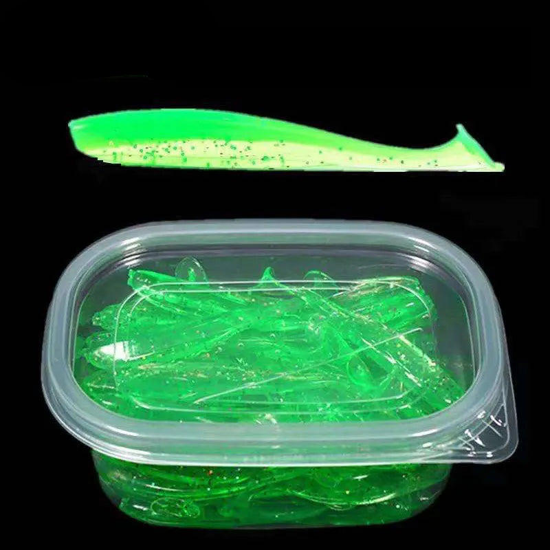 Set de 50 señuelos blandos SHIQIAN para lucio y lubina, vibración de silicona 55mm/75mm