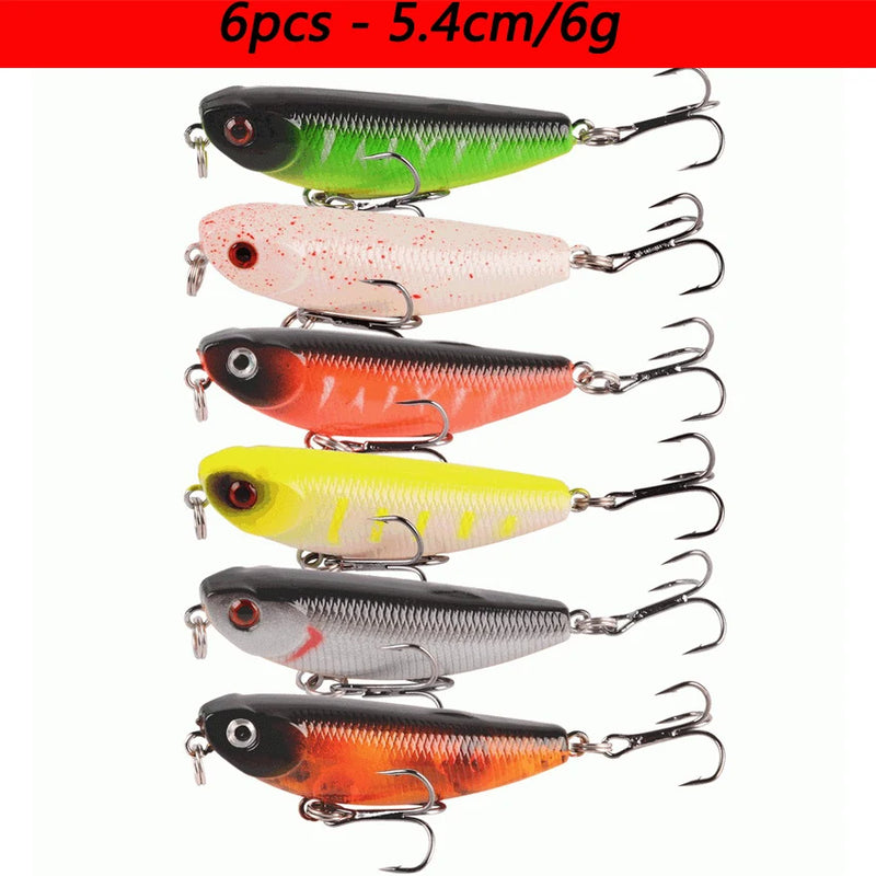 Kit de señuelos duros tipo minnow Misto, crankbait con ojos 3D para carpa y pesca ligera