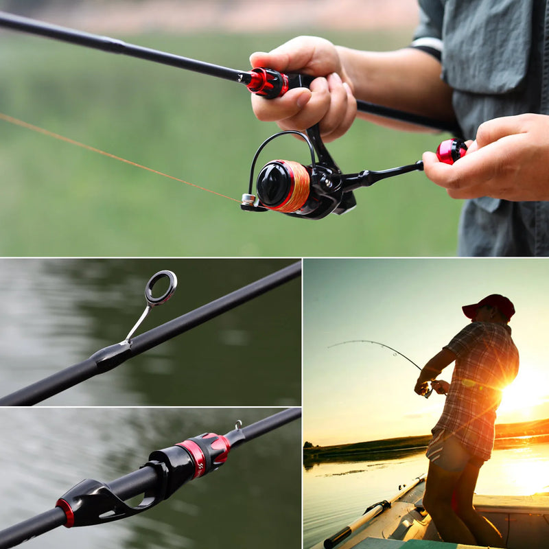 Caña Sougayilang spinning/casting 2.1m, 4 secciones, carbono ultraligero, isca 0.8-5g