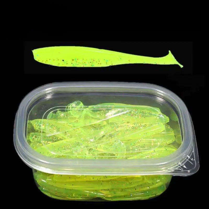 Set de 50 señuelos blandos SHIQIAN para lucio y lubina, vibración de silicona 55mm/75mm