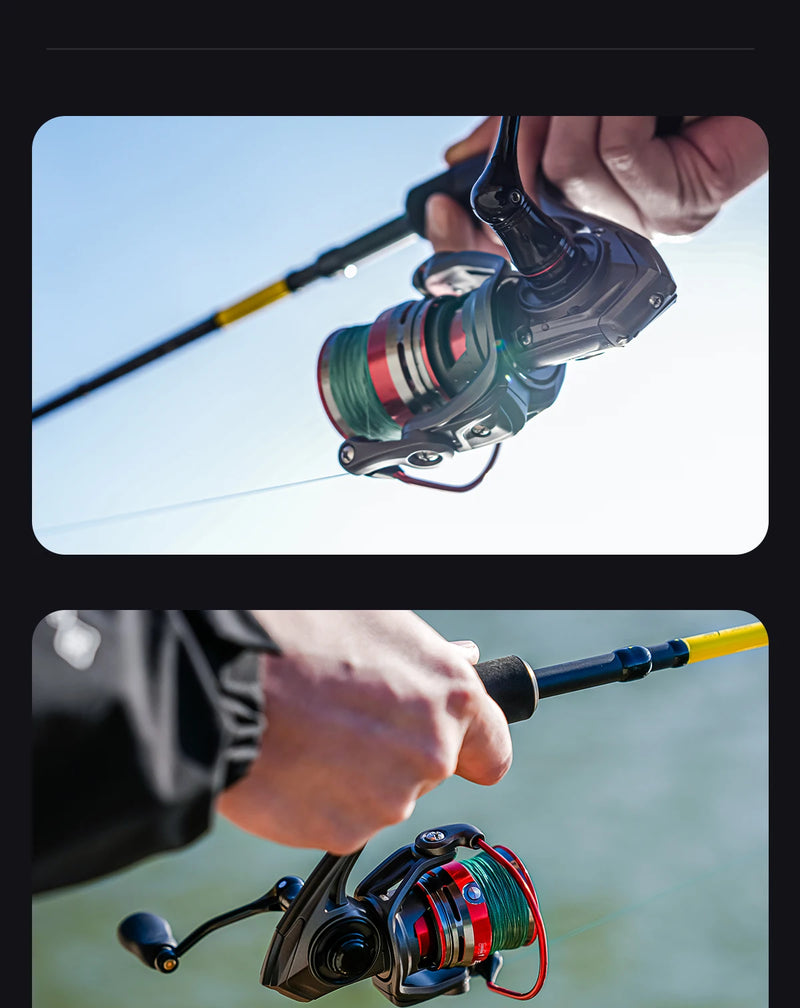 Carrete HANDING ELITE giratorio 5.2:1 con arrastre 6kg y sistema de descenso lento