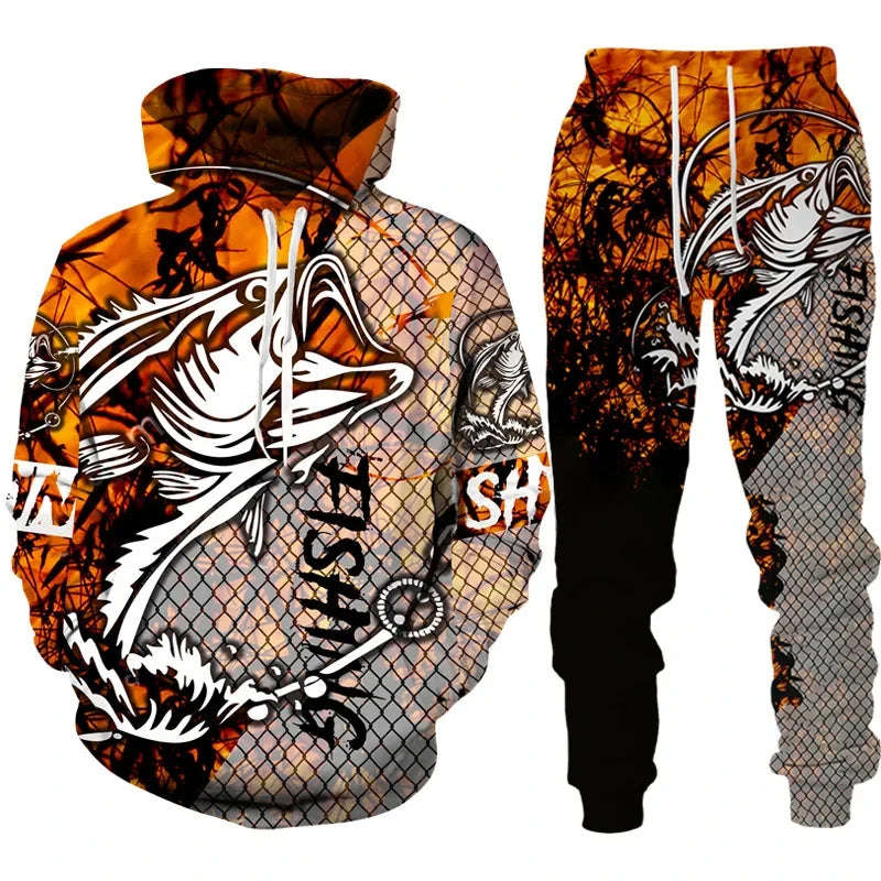 Conjunto Deportivo 3D Pesca y Caza Estilo Camo Hombre/Mujer Outdoor