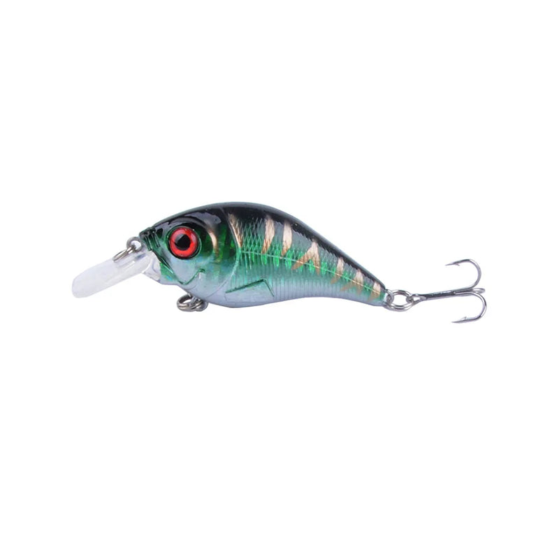 Señuelo duro VIB 7.5cm 10.2g con ojos 3D, hundimiento y ganchos triples de acero