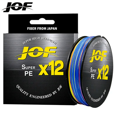 JOF Línea Trenzada 12 Hilos PE 100m-500m Súper Resistente 25-92LB