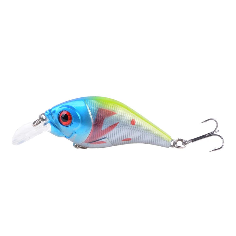 Señuelo duro VIB 7.5cm 10.2g con ojos 3D, hundimiento y ganchos triples de acero