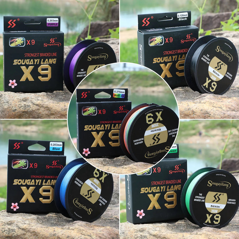 Sougayilang Línea Trenzada X9 150m PE 9 Hilos 17-97LB Japón Profesional