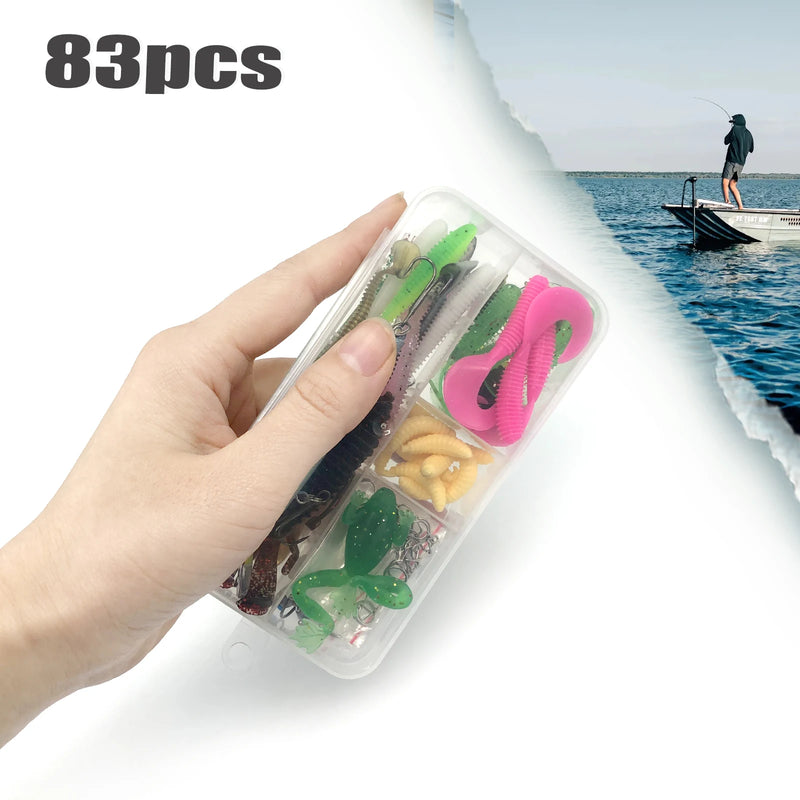 Kit profesional de pesca 83/133/193/239/409 piezas con caja multicapa para trucha, lucio y bass