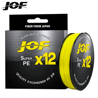 JOF Línea Trenzada 12 Hilos PE 100m-500m Súper Resistente 25-92LB