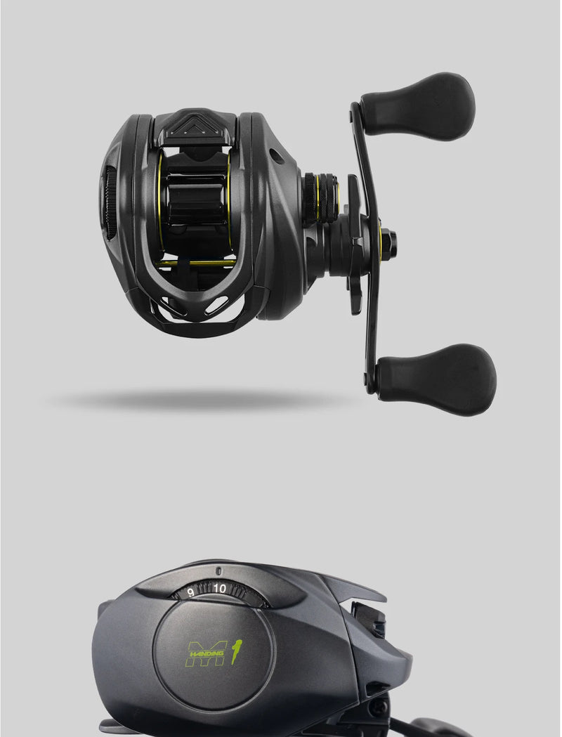 Carrete M1 Baitcasting 7.2:1, 6+1BB, arrastre 8 kg, diseño compacto y preciso