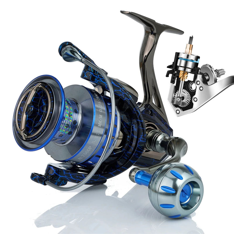 Carrete giratorio MBLN 2500-7500, 90% metal, 5+1BB, arrastre hasta 21 kg