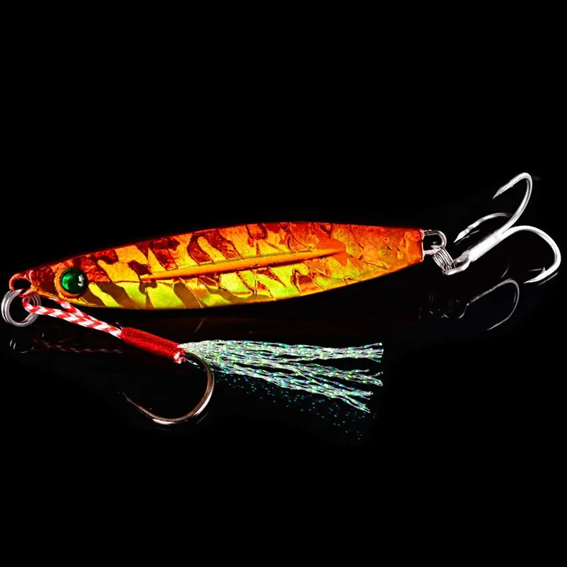 Set de 5 señuelos metálicos tipo jig para pesca en agua salada, 7g a 40g