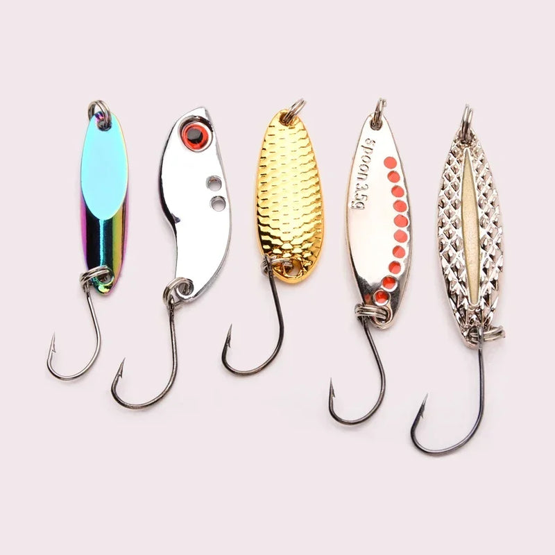 Set de 5 señuelos metálicos VIB AOrace para pesca en mar y río, 3g a 15g