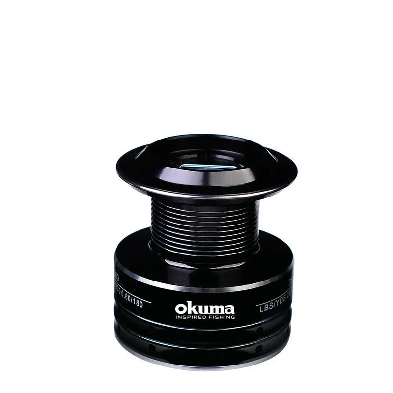 Carrete giratorio Okuma DMF 3000-6000 con brazo metálico y resistencia de hasta 19 kg