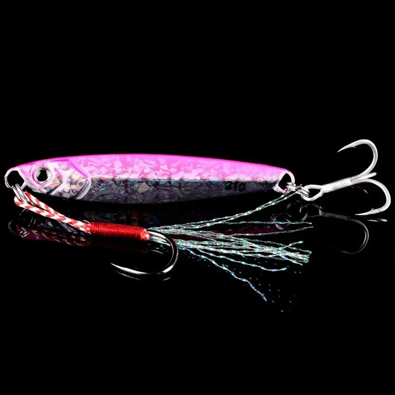 Set de 5 señuelos metálicos tipo jig para pesca en agua salada, 7g a 40g