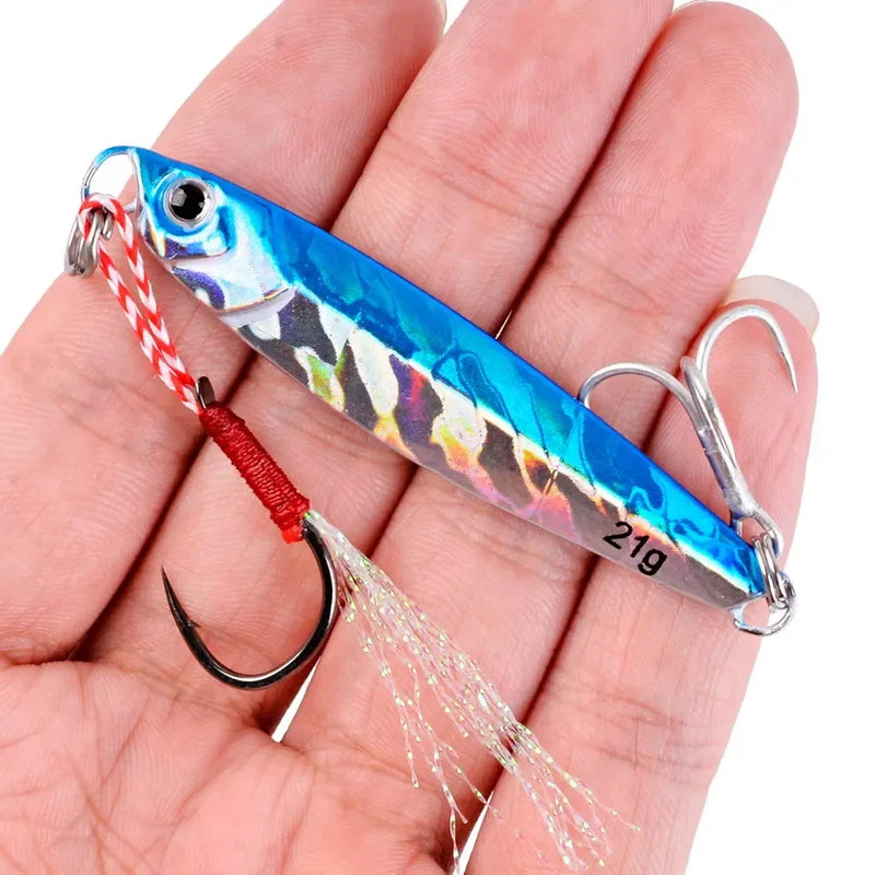 Set de 3, 5 o 8 señuelos metálicos tipo jig de 7g a 60g para pesca en mar