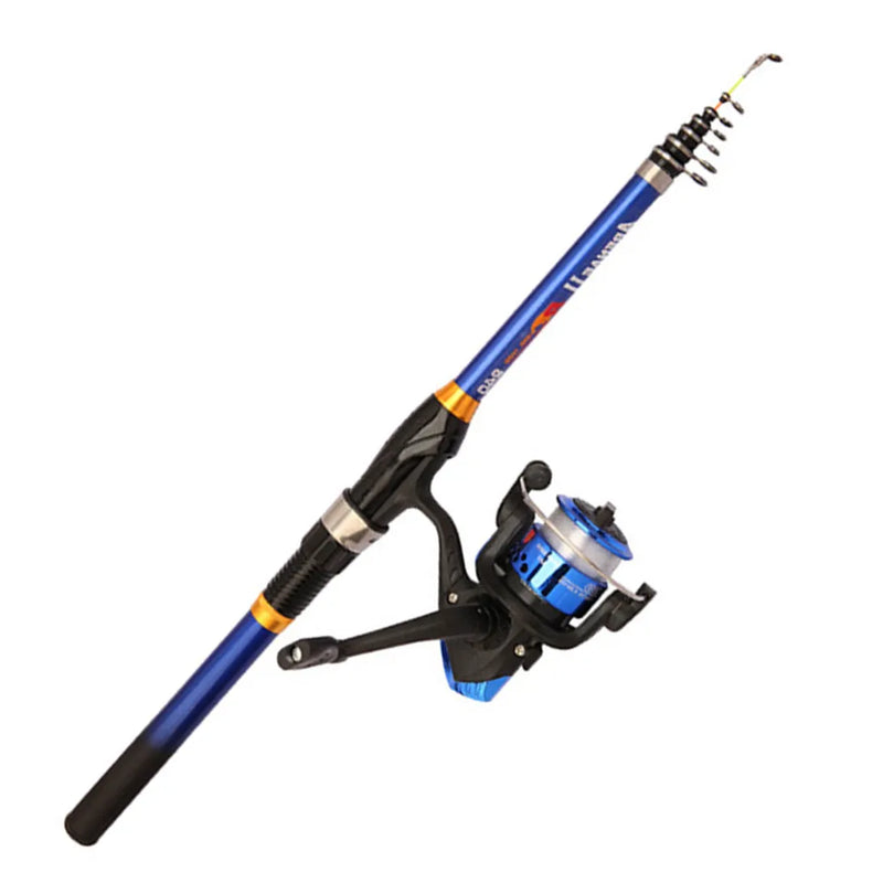 Caña telescópica de carbono 1.5-3.0m, liviana, portátil, punta luminosa, ideal para pesca nocturna