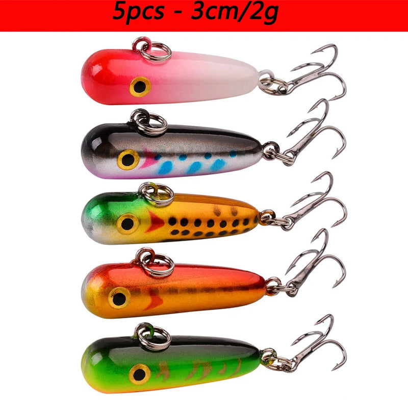 Kit de señuelos duros tipo minnow Misto, crankbait con ojos 3D para carpa y pesca ligera