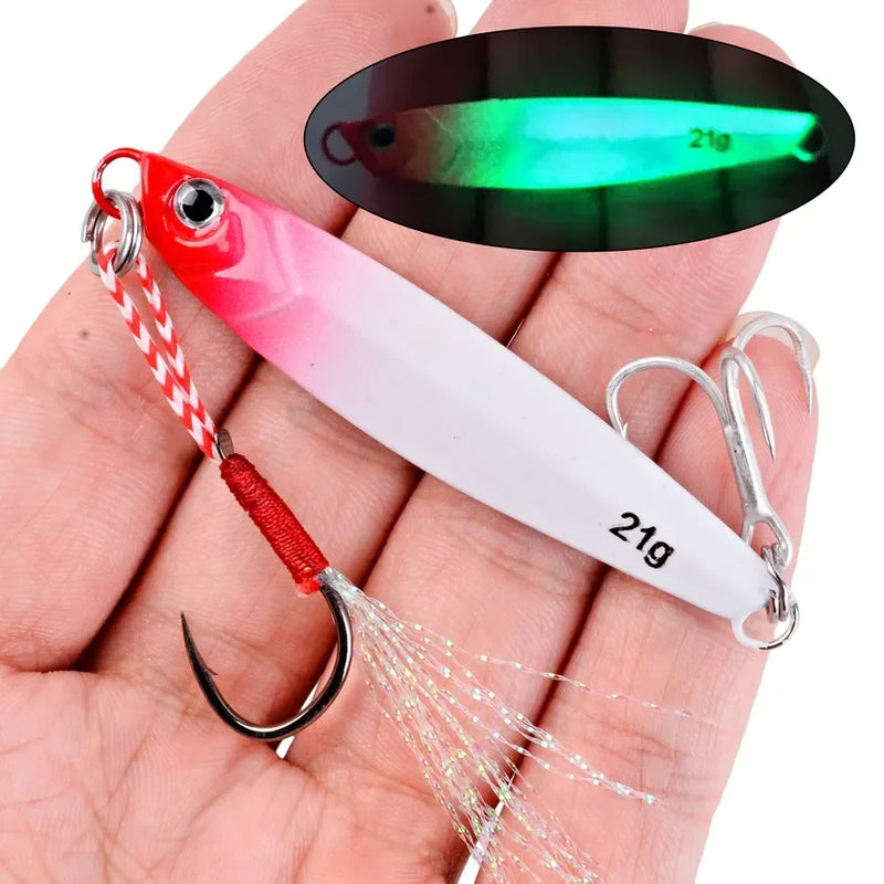Set de 3, 5 o 8 señuelos metálicos tipo jig de 7g a 60g para pesca en mar