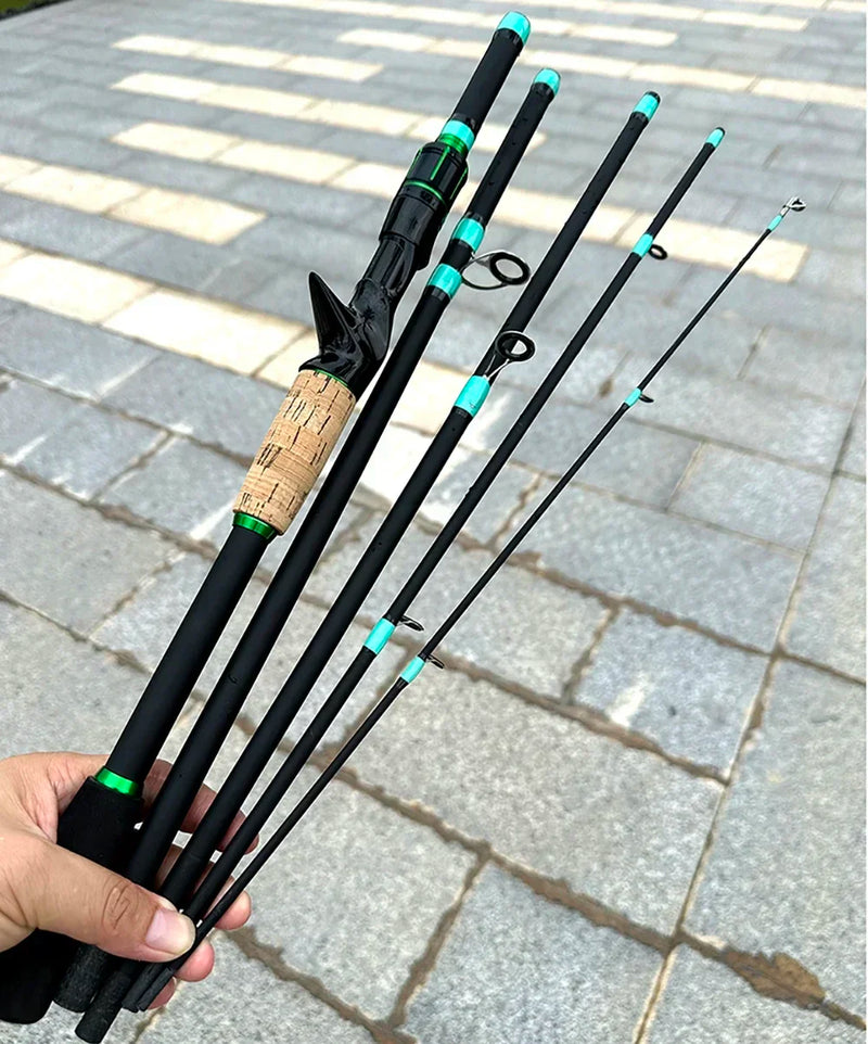 Caña de spinning ultraligera, 1.8/2.1m, punta sólida ML, jigging, 4-5 secciones