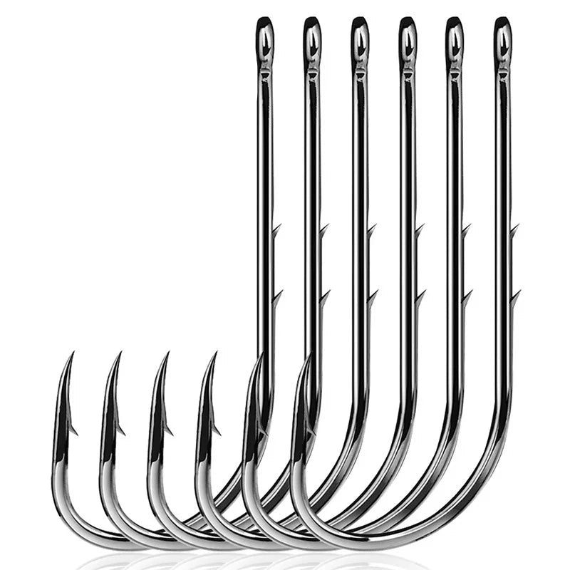 Anzuelos farpados FTK para carpas, acero de alto carbono, 50–200 unidades