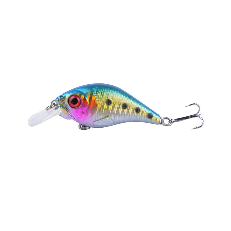 Señuelo duro VIB 7.5cm 10.2g con ojos 3D, hundimiento y ganchos triples de acero