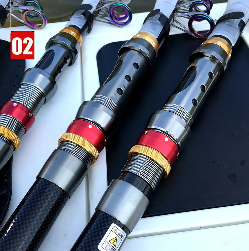 Kit telescópico 1.8-3.6m con carrete, caña de pesca de carbono y aleación, combo portátil