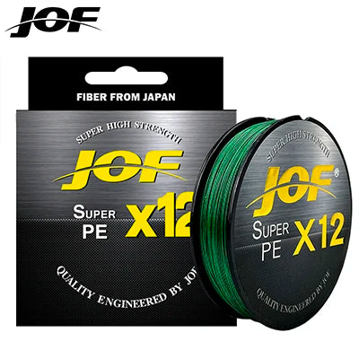 JOF Línea Trenzada 12 Hilos PE 100m-500m Súper Resistente 25-92LB