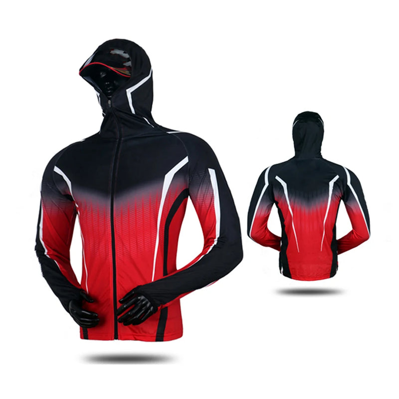 Camisa de Pesca com Capuz UV Secado Rápido Esportiva Verão