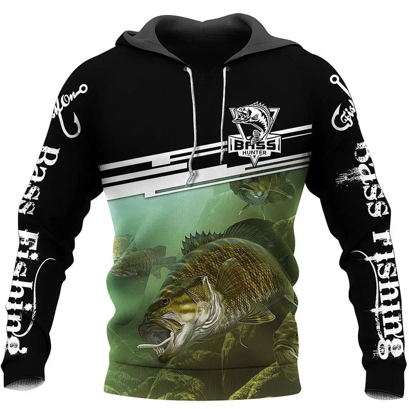 Sudadera Hoodie Pesca Unisex 3D Harajuku Manga Larga Casual